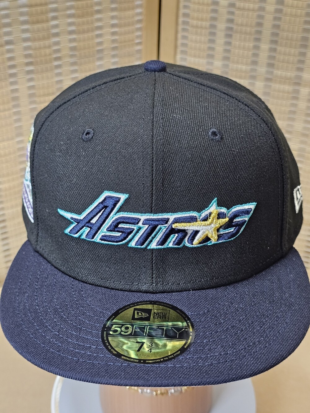 New Era Houston Astros 59FIFTY Fitted Hat Sz 7 3/4  Black Navy West Palm Bch MLB